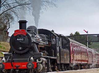 No 46512 leaves Boat of Garten for Aviemore © Strathspey Steam Railway