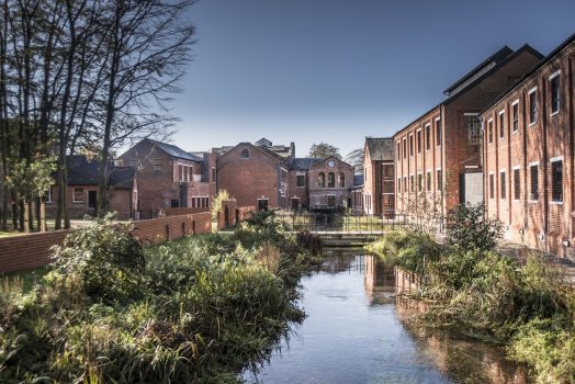 Bombay Sapphire Distillery, Whitchurch, Hampshire - The River Test shot from the top bridge